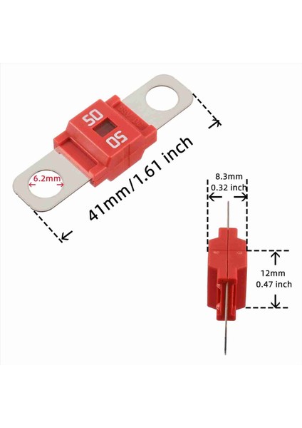 Amı/mıdı Sigorta 50A Yüksek Akım Sigorta Cıvatası On Sigorta Arabalar Kamyonlar Inşaat Araçları Otobüsler Karavanlar (10 Pc) (Yurt Dışından) indirimleri