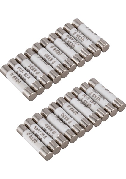 20 Adet 6MMX30MM 20A Faset-Üfleme Seramik Sigorta Bağlantısı 500V (Yurt Dışından)