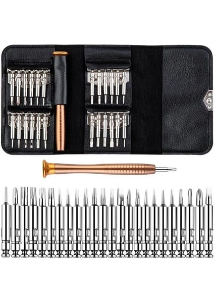 Seti Tamir Kiti, Deri Cüzdan Kılıflı, Bilgisayar, Telefon ve Saat Tamir Pratik ve Basit Kit Cüzdanlı