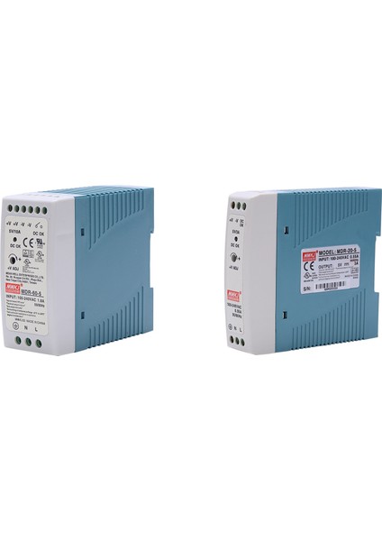 2x Mdr-20 5V 20W/MDR-60 5V 60W Dın Demiryolu Güç Kaynağı Ac-Dc Sürücü Voltaj Regülatörü Güç Suply 110V 220V (Yurt Dışından)