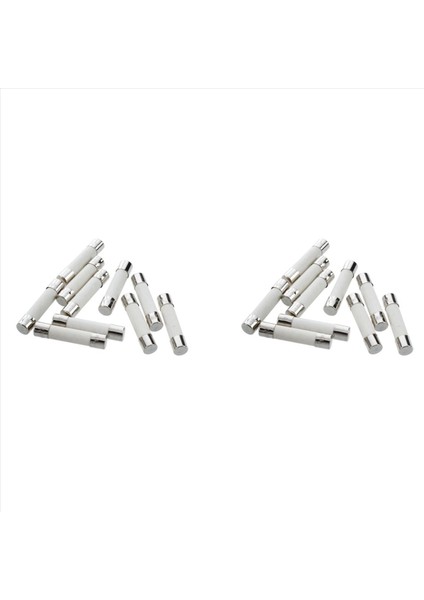 20 Pcs Ac 250 V 15 A 6 x 30 mm Yüksek Hızlı Kick Silindirik Sigort Tüp Seramik · Beyaz + Gümüş (Yurt Dışından)