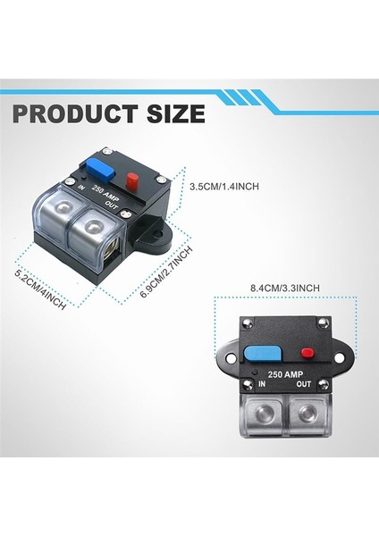 Manuel Sıfırlama Anahtarı ile Tekne Trolling Motoru Için 250 Amp Yüksek Amfi Deniz Dereceli Devre Kesici Su Geçirmez 12V- 48V Dc (Yurt Dışından) modelleri