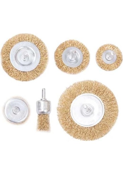 Çelik Tel Fırça Seti, 5 Parça, 25-38-50-75-100 Mm, Endüstriyel Metal Temizleme ve Yüzey Hazırlama