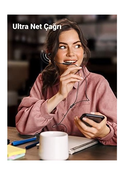 Ugreen USB C Kablolu ve Mikrofonlu Kulaklık Kulak Içi USB C Kulaklık iPad Pro, 3, Xperia 5, Galaxy S20 Vb. ile Uyumludur. modelleri