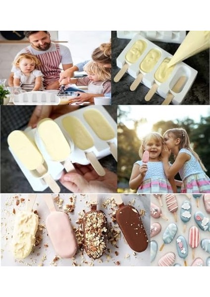 Ahşap Dondurma Çubukları (50 Adet) Pratik Evde Dondurma Yapma Çubuğu (Ahşap Kaşıklı Magnum Seti) fiyatları