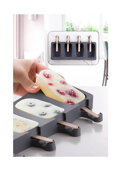 Ahşap Dondurma Çubukları (50 Adet) Pratik Evde Dondurma Yapma Çubuğu (Ahşap Kaşıklı Magnum Seti) modelleri