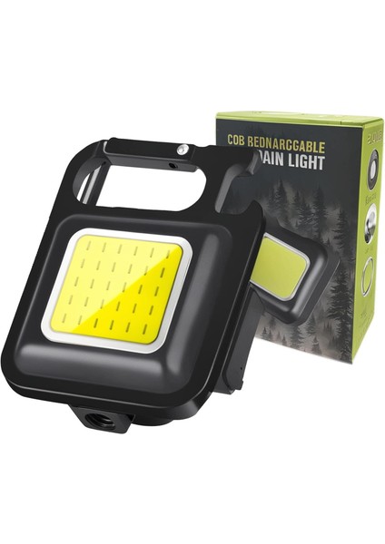 LED Taşınabilir Çok Fonksiyonlu, Yüksek Lümen, Cob Anahtarlık, Dış Mekan Için Şarj Edilebilir Acil Işığı, Mini Kamp