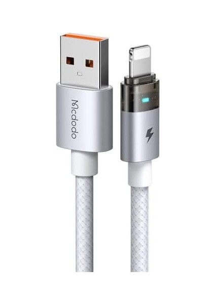 CA-6912 30W Gösterge Işıklı Usb-A To Lightning Şarj ve Data Kablosu 1.2m - Beyaz modelleri