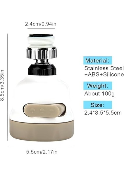 360° Ayarlanabilir Musluk Başlığı – Su Tasarruflu Lavabo Ucu, 3 Farklı Püskürtme Modu, Sıçramaya Dayanıklı Tasarım | Mutfak ve Lavaboları Için Döner Musluk Başlığı modelleri