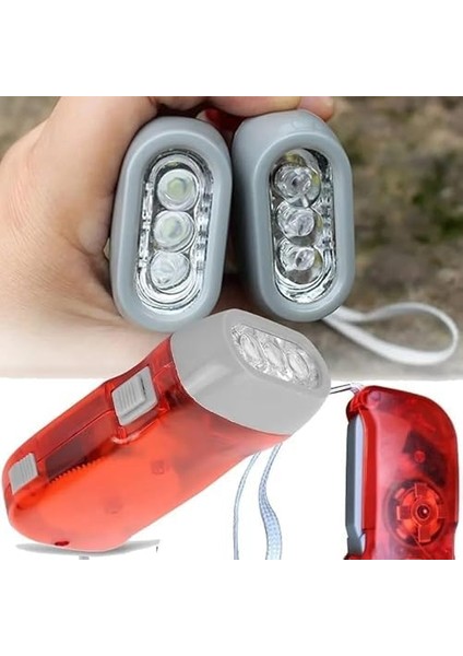 Sports Dinamolu Kendinden Şarjlı Pilsiz Krank El, Çok Amaçlı Doğa, Spor, Deprem, Acil Işığı, Elle Basmalı Şarj Edilebilen - Renk Asorti modelleri