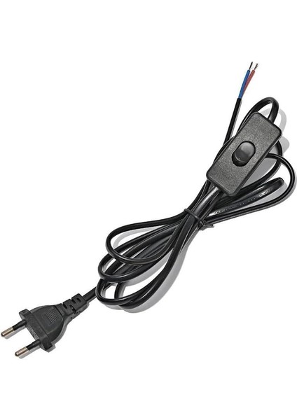 3 Adet Fişli Anahtarlı Arapuarlı Hazır Kablo | 2 Metre, 0.50 Mm² Siyah | Aplik,, Masa Lambası, LED Trafosu Için Pratik Uzatma Kablosu (3) modelleri
