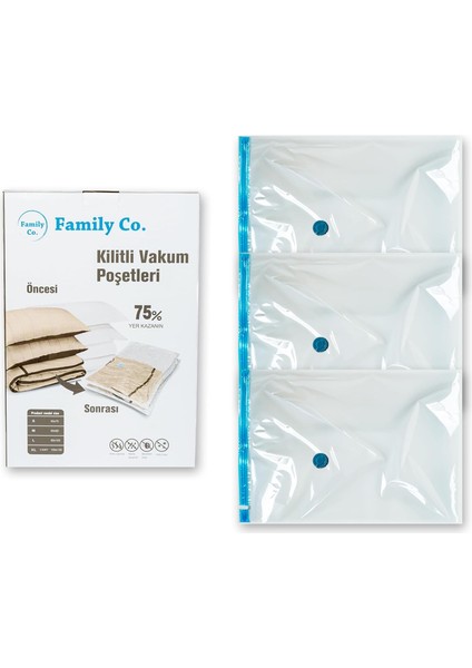 Co. Vakumlu Hurç Poşet Setleri 3 Parça 80X100-2, 100X130-1