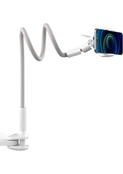 Bix Ivy-95 Akrobat Esnek Telefon Tutucu, Esnek Deri Sarmalı Kol Cep Telefonu Montaj Standı, 360° Ayarlanabilir Kelepçe Klipsli, Tüm 4-7”, ve Tüm Cep Telefonlarıyla Uyumlu Gri modelleri