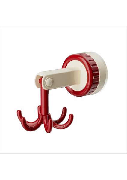 360 Derece Dönen Katlanır Kanca Kendi Yapışkan Vantuz Kancaları Dönen Mutfak Eşyası Tutucu Kırmızı (Yurt Dışından)