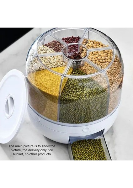 360 ° Dönen Tahıl Dispenser Tahıl Saklama Kutusu Şeffaf Kapalı Kavanoz Dairesel Mutfak Pirinç (Yurt Dışından) fiyatları