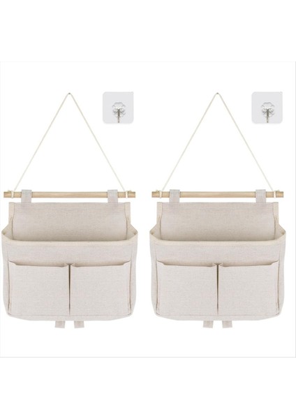 2 Asılı Depolama Torbası Yüksek Kapasiteli Montaj Yapışkan Kancalı 3 Bölme Asılı Organizatör (Yurt Dışından)