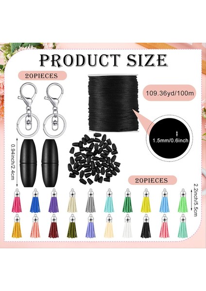 20 Set Silikon Boncuklu Daireler 65MM Silikon Boncuk Halkaları Boncuklu Anahtar Zincir Yapımı Kit Dıy Anahtarlık Kolye (Yurt Dışından) fiyatları