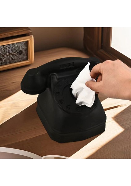 Eski Moda Telefon Dokusu Kutusu Lüks Avrupa Tarzı Komik Doku Kutusu Ev Taşıma Süsleri B (Yurt Dışından) fırsatları