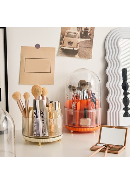 Kaplamalı Makyaj Fırçası Tutucu Organizatör 360 ° Dönen Makyaj Fırçası Organizatörü Makyaj Için 7 Yuva Makyaj Organizatörü Masaüstü B (Yurt Dışından) fırsatları