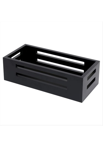 Siyah Dekor Kutusu Banyo Tuvalet Tank Sepet Topper Ahşap Banyo Sepetleri Tuvalet Depolama Sepeti Arkası (Yurt Dışından)