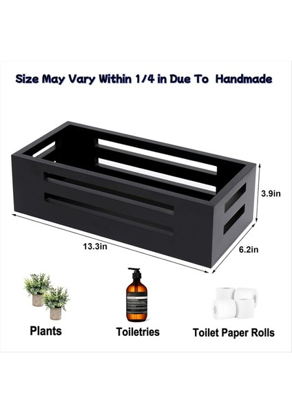 Siyah Dekor Kutusu Banyo Tuvalet Tank Sepet Topper Ahşap Banyo Sepetleri Tuvalet Depolama Sepeti Arkası (Yurt Dışından) modelleri
