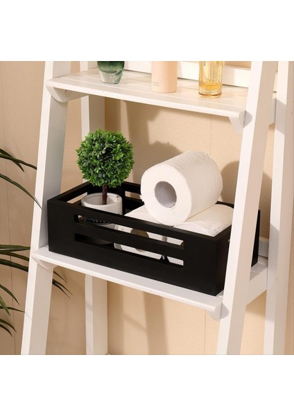 Siyah Dekor Kutusu Banyo Tuvalet Tank Sepet Topper Ahşap Banyo Sepetleri Tuvalet Depolama Sepeti Arkası (Yurt Dışından) fırsatları