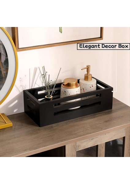 Siyah Dekor Kutusu Banyo Tuvalet Tank Sepet Topper Ahşap Banyo Sepetleri Tuvalet Depolama Sepeti Arkası (Yurt Dışından) indirimleri