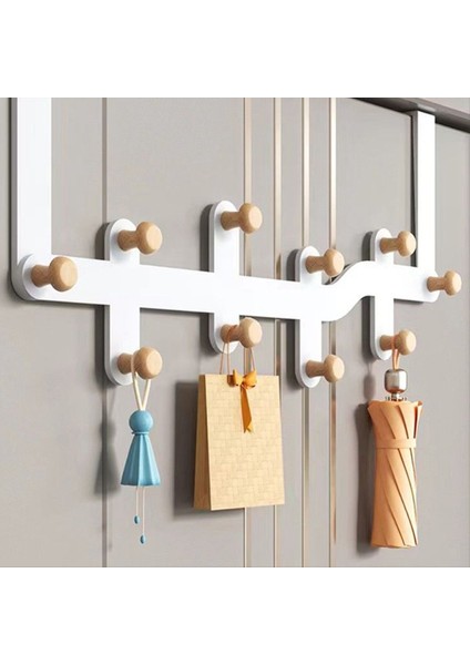10X Kancalı Ahşap Kancalar Ev Evi Banyo Organizatör Raf Giysisi Ceket Şapka Askı Tutucu Kapı Asılı Siyah (Yurt Dışından) modelleri