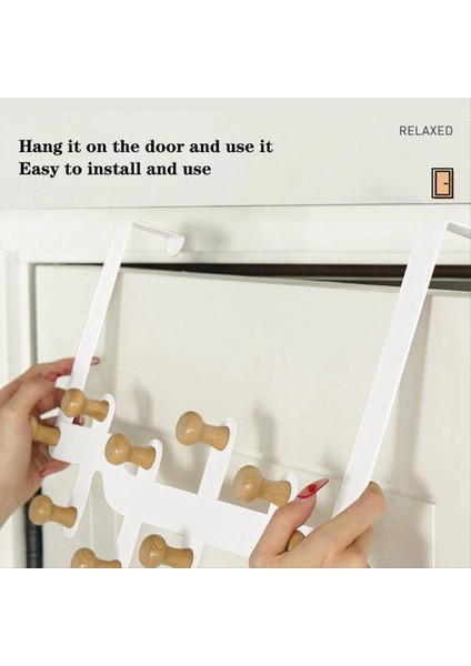 10X Kancalı Ahşap Kancalar Ev Evi Banyo Organizatör Raf Giysisi Ceket Şapka Askı Tutucu Kapı Asılı Siyah (Yurt Dışından) fırsatları