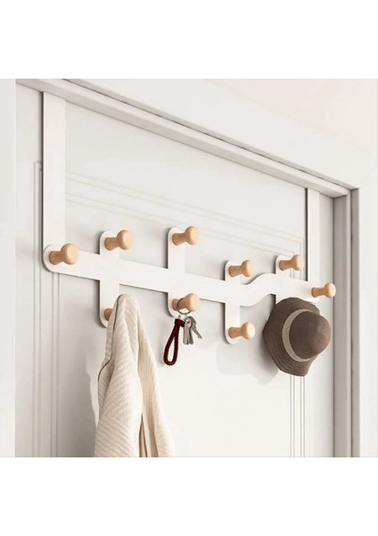 10X Kancalı Ahşap Kancalar Ev Evi Banyo Organizatör Raf Giysisi Ceket Şapka Askı Tutucu Kapı Asılı Siyah (Yurt Dışından) indirimleri