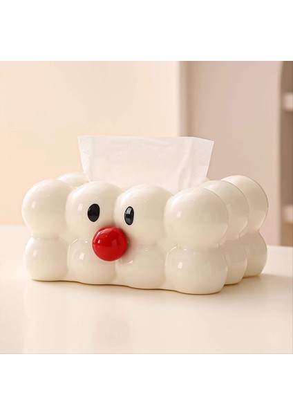 Sevimli Doku Kutusu Kapağı Dikdörtgen Beyaz Doku Kutusu Tutucu Banyo Için Banyo Komodin Masa Üstü Dekor Doku Dağıtıcılar (Yurt Dışından) fiyatları