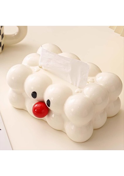 Sevimli Doku Kutusu Kapağı Dikdörtgen Beyaz Doku Kutusu Tutucu Banyo Için Banyo Komodin Masa Üstü Dekor Doku Dağıtıcılar (Yurt Dışından) indirimleri