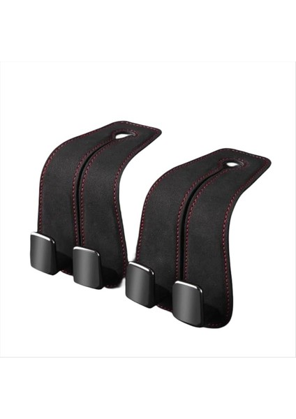2pcs Araba Koltuğu Geri Çift Kanca Özelleştirilmiş Koltuk Arka Kanca Araba Araç Aksesuarları Için Iç Metal Kanca Askısı Siyah (Yurt Dışından)