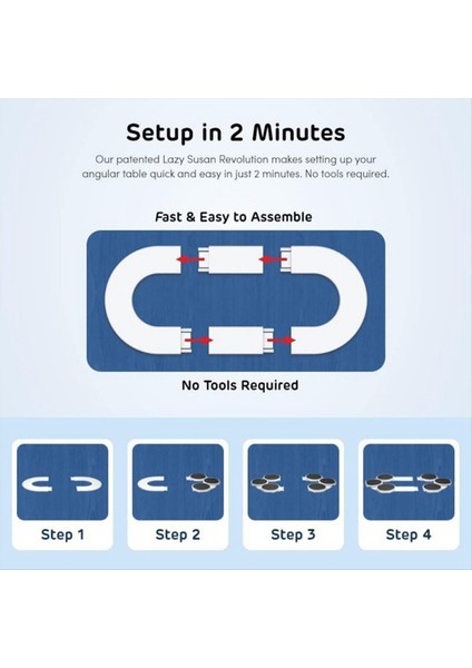 Tembel Susans Devrimi Tepsisi Genişletilebilir Taşınabilir Masa Döndürülebilir Dönme Tepsisi Mutfak Yemek Masası Tutun 6 Yemek (Yurt Dışından) fiyatları