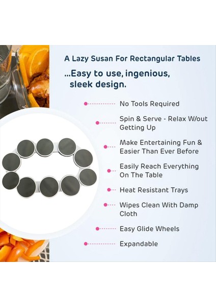 Tembel Susans Devrimi Tepsisi Genişletilebilir Taşınabilir Masa Döndürülebilir Dönme Tepsisi Mutfak Yemek Masası Tutun 6 Yemek (Yurt Dışından) indirimleri