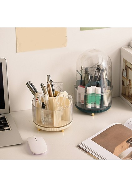 Kapaklı Makyaj Fırçası Tutucu Organizatör 360 ° Dönen Makyaj Fırçası Organizatörü Makyaj Için 7 Yuva Makyaj Organizatörü Masaüstü A (Yurt Dışından) fırsatları