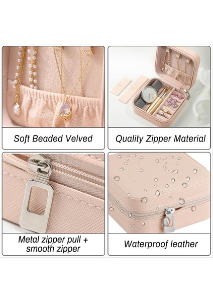 Mini Mücevher Kutusu Pu Deri Taşınabilir Seyahat Mücevher Depolama Kutusu Yüzük Küpe Kolye Depolama Siyah (Yurt Dışından) fırsatları