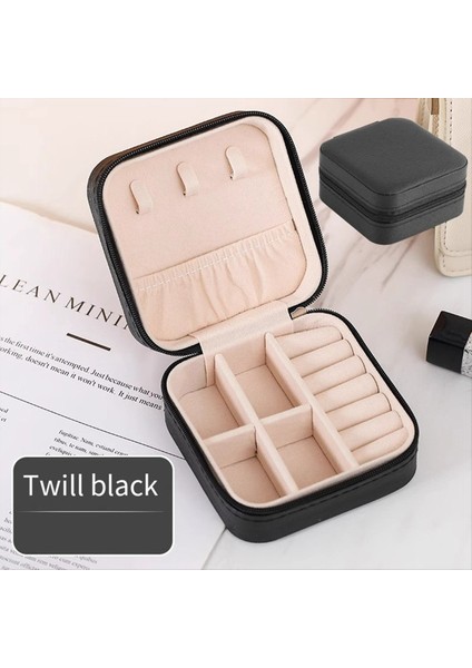 Mini Mücevher Kutusu Pu Deri Taşınabilir Seyahat Mücevher Depolama Kutusu Yüzük Küpe Kolye Depolama Siyah (Yurt Dışından) indirimleri