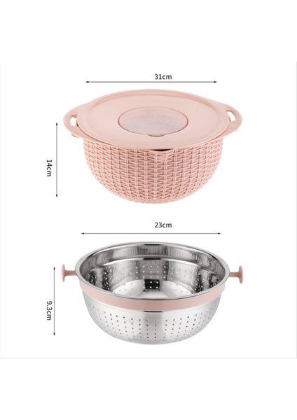 Kara Kenarı Karıştırma Kasesi Grater Seti Kevgir Kase Meyve Süzgeç Kase ve Gıda Süzgeçleri Rotatable Mutfak Kase-A (Yurt Dışından) fiyatları