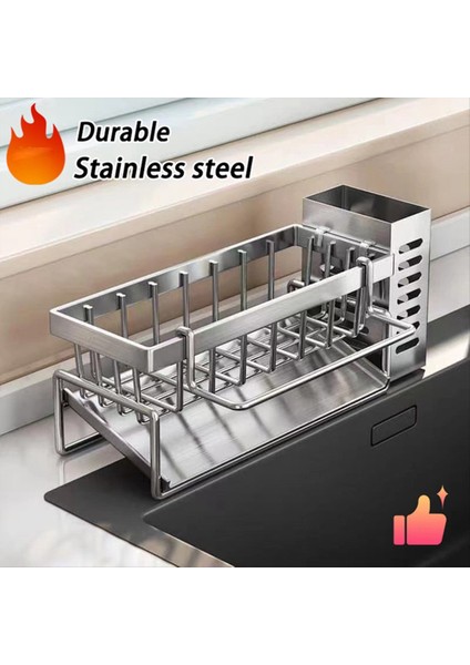 Lavabo Temizleme Aracı Depolama Rafı Mutfak Çok Fonksiyonlu Tahliye Rafı Sünger Temizleme Raf Raf Raf (Yurt Dışından) modelleri