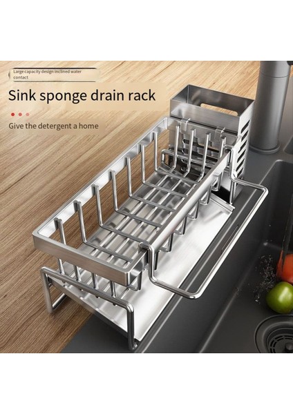 Lavabo Temizleme Aracı Depolama Rafı Mutfak Çok Fonksiyonlu Tahliye Rafı Sünger Temizleme Raf Raf Raf (Yurt Dışından) fırsatları