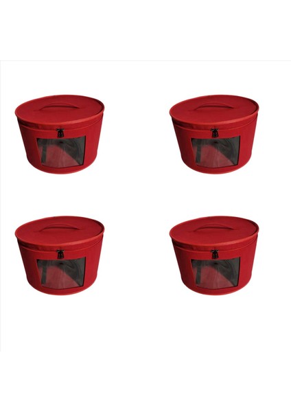 4x Şapka Kutusu Organizatör Yuvarlak Seyahat Şapka Kutuları Katlanabilir Şapka Depolama Çantası Kaplamalı Büyük Şapka Depolama Kutusu Şapka Kutuları D (Yurt Dışından)