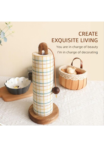 Ahşap Stand Kağıt Havlu Rulo Tutucu Tek Elle Mutfak Kağıt Havlu Dağıtıcı Kayma Önleyici Ağırlıklı Ahşap Taban (Yurt Dışından) fırsatları