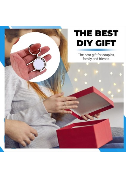 10 Paket 360 ° Dönen Metal Süblimasyon Anahtarlık Boşlukları Çift Taraflı Süblimasyon Boşlukları Diy Anahtar Zinciri Yarım Daire (Yurt Dışından) fırsatları