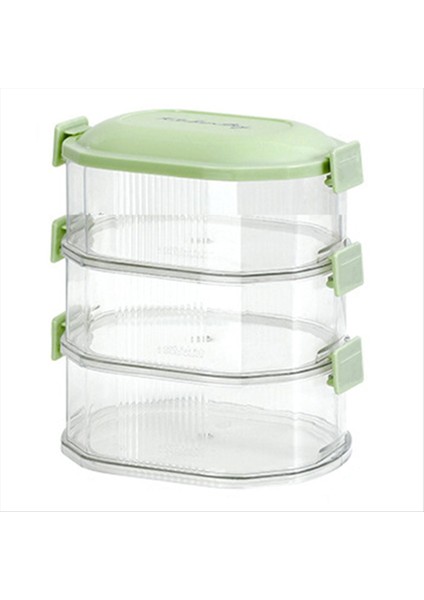3 Katmanlı Gıda Saklama Kapları ile Kapak Plastik Çıkarılabilir Istiflenebilir Silikon Halka Sızıntı Geçirmez Hava Sıkı Gıda Saklama Kutusu (Yurt Dışından)