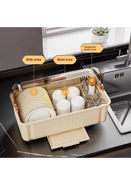 Kapaklı Büyük Yemek Çubukları Saklama Kutusu - Bulaşıklar ve Mutfaklar Için Mutfak Tezgah Düzenleyici Drenaj Dolap Özelliği (Yurt Dışından) modelleri