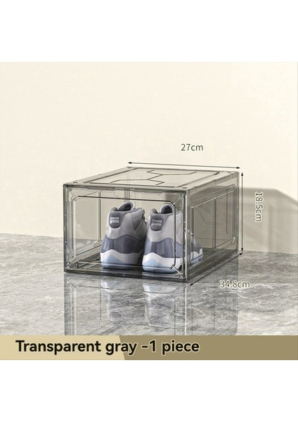 Sert Plastik Spor Ayakkabı Kutusu Plastik Ayakkabı Kutusu Toz Geçirmez Ayakkabı Depolama Kutusu Ayakkabı Rafı Istiflenebilir Dolap Saklama Kutusu Siyah (Yurt Dışından) fırsatları