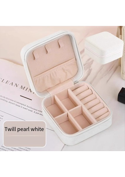 Mini Mücevher Kutusu Pu Deri Taşınabilir Seyahat Mücevher Depolama Kutusu Küpe Kolye Depolama Beyaz (Yurt Dışından) indirimleri