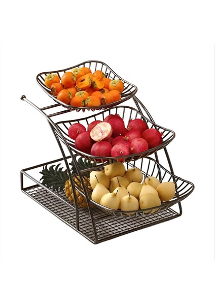 Mutfak Organizatör Rafı 3 Tılsılı Baharat Sebze Meyve Rafı Çıkarılabilir Stand Depolama Rafı (Yurt Dışından)