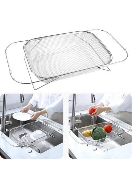 Genişletilebilir Çatal Bıçak Kurutma Rafı Mutfak Lavabo Drenaj Sepeti Paslanmaz Çelik Drenaj Sepeti Mutfak Saklama Tepsileri (Yurt Dışından) fırsatları